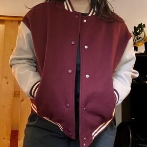 Wool Varsity Bomber Jacket M